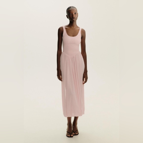 🆕(NWT) ZARA Bloggers Fav Combination Tulle Balloon Midi Dress. Size SMALL. Pink - Picture 10 of 16